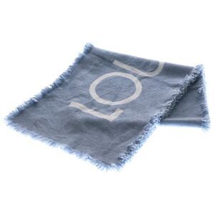 Louis Vuitton Echarpe Team Louis Fringe Cashmere Wool Scarf M71579 Light Blue